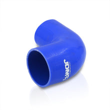 Load image into Gallery viewer, 3&quot; to 3.25&quot; 90 Degree Reducer Silicone Coupler Blue
