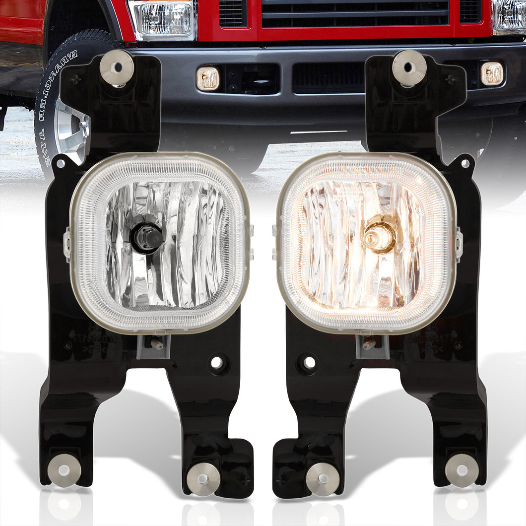Ford F250 F350 F450 F550 Super Duty 2008-2010 Front Fog Lights Clear Len (Includes Switch & Wiring Harness)
