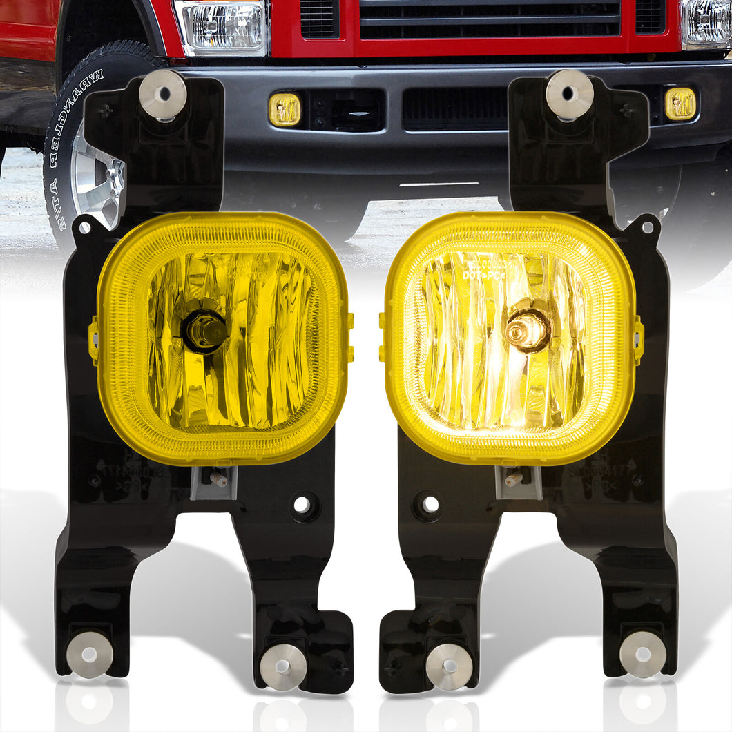 Ford F250 F350 F450 F550 Super Duty 2008-2010 Front Fog Lights Yellow Len (Includes Switch & Wiring Harness)