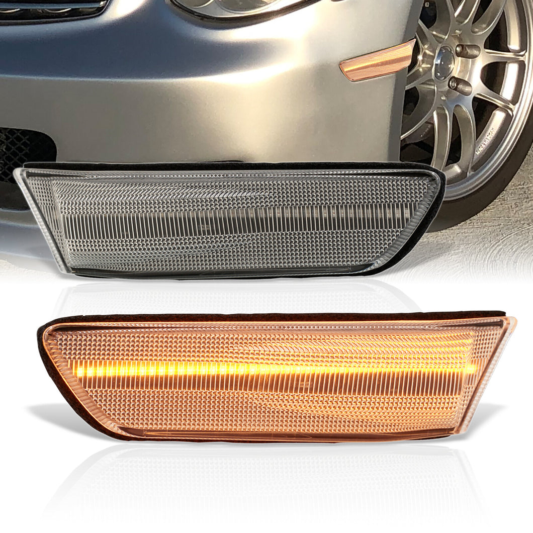 Infiniti G35 Coupe 2003-2007 Front Amber LED Side Marker Lights Clear Len