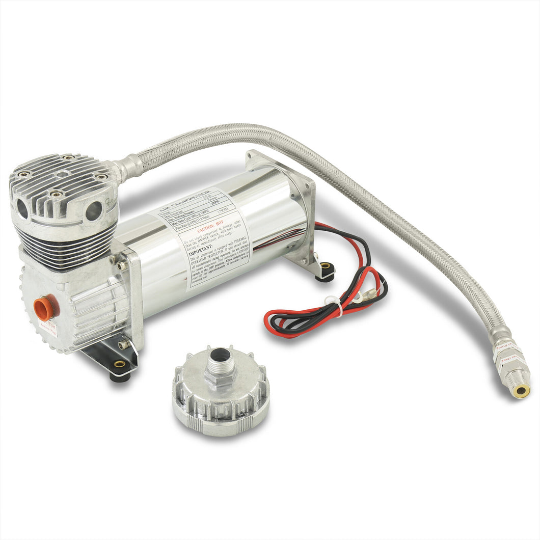 1/4'' 200PSI 480C 12V Air Suspension Compressor Pump Kit Chrome