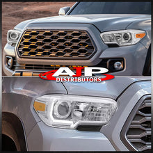 Load image into Gallery viewer, Toyota Tacoma 2016-2022 Factory Style Projector Headlights Chrome Housing Clear Len Amber Reflector (Models with Factory LED DRL Headlights Only)
