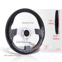 Load image into Gallery viewer, JDM Sport Universal 320mm Fusion Style Aluminum Steering Wheel Black / Carbon Fiber
