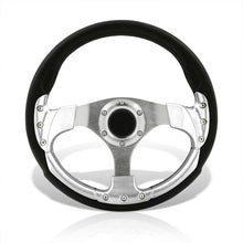 Load image into Gallery viewer, Universal 320mm Fusion Style Aluminum Steering Wheel Black / Silver
