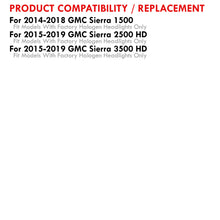 Load image into Gallery viewer, GMC Sierra 1500 2014-2018 / Sierra 2500HD 3500HD 2015-2019 LED DRL Bar Factory Style Projector Headlights Black Housing Clear Len Clear Reflector (Halogen Models Only)
