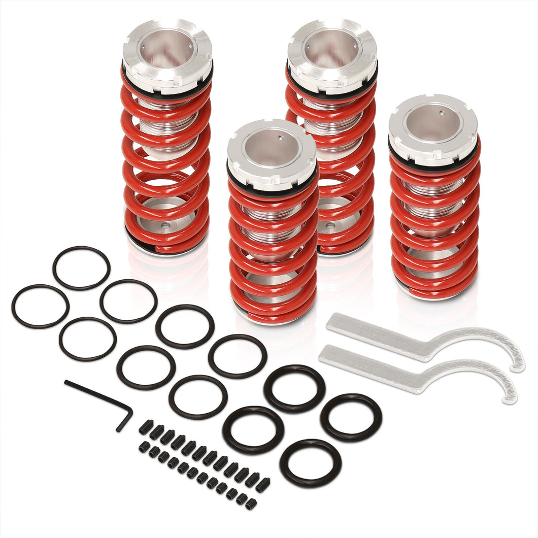Honda Accord 1998-2002 Coilover Sleeves Kit Red (Silver Sleeves)