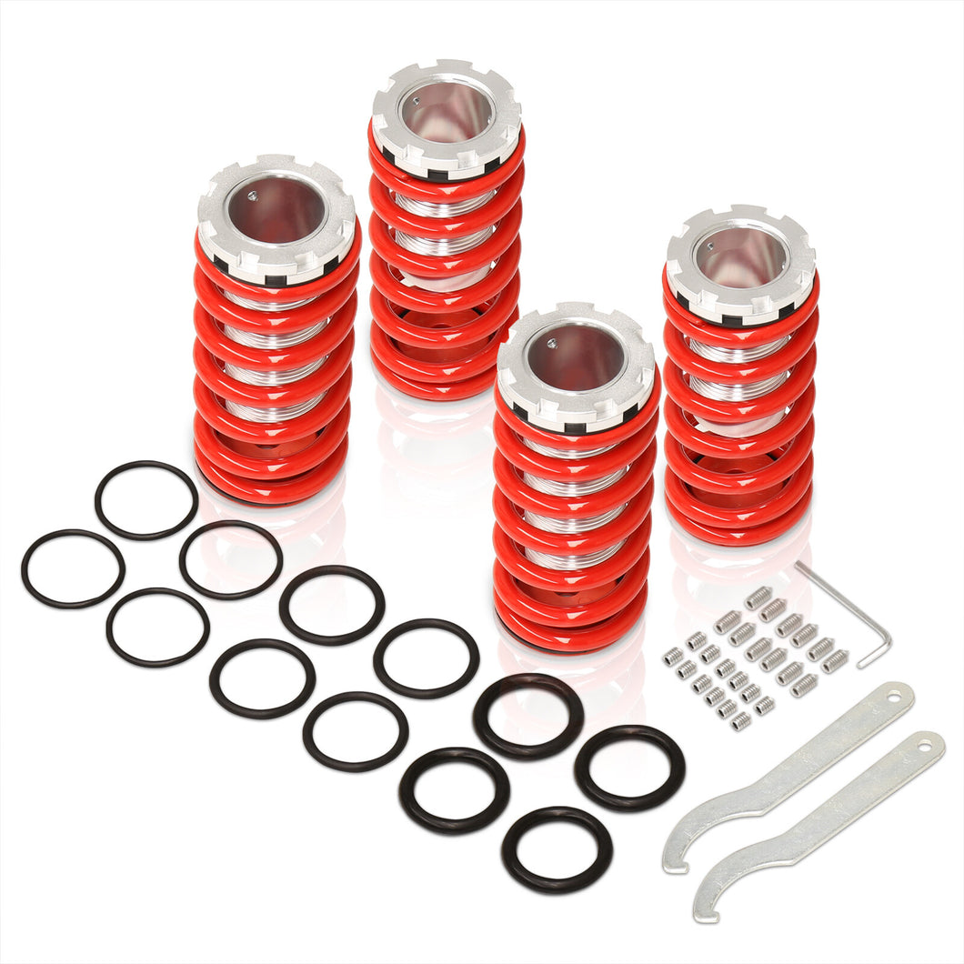 Acura Integra 1990-2001 / Honda Civic 1988-2000 / CRX 1988-1991 / Del Sol 1993-1997 Coilover Sleeves Kit Red (Silver Sleeves)