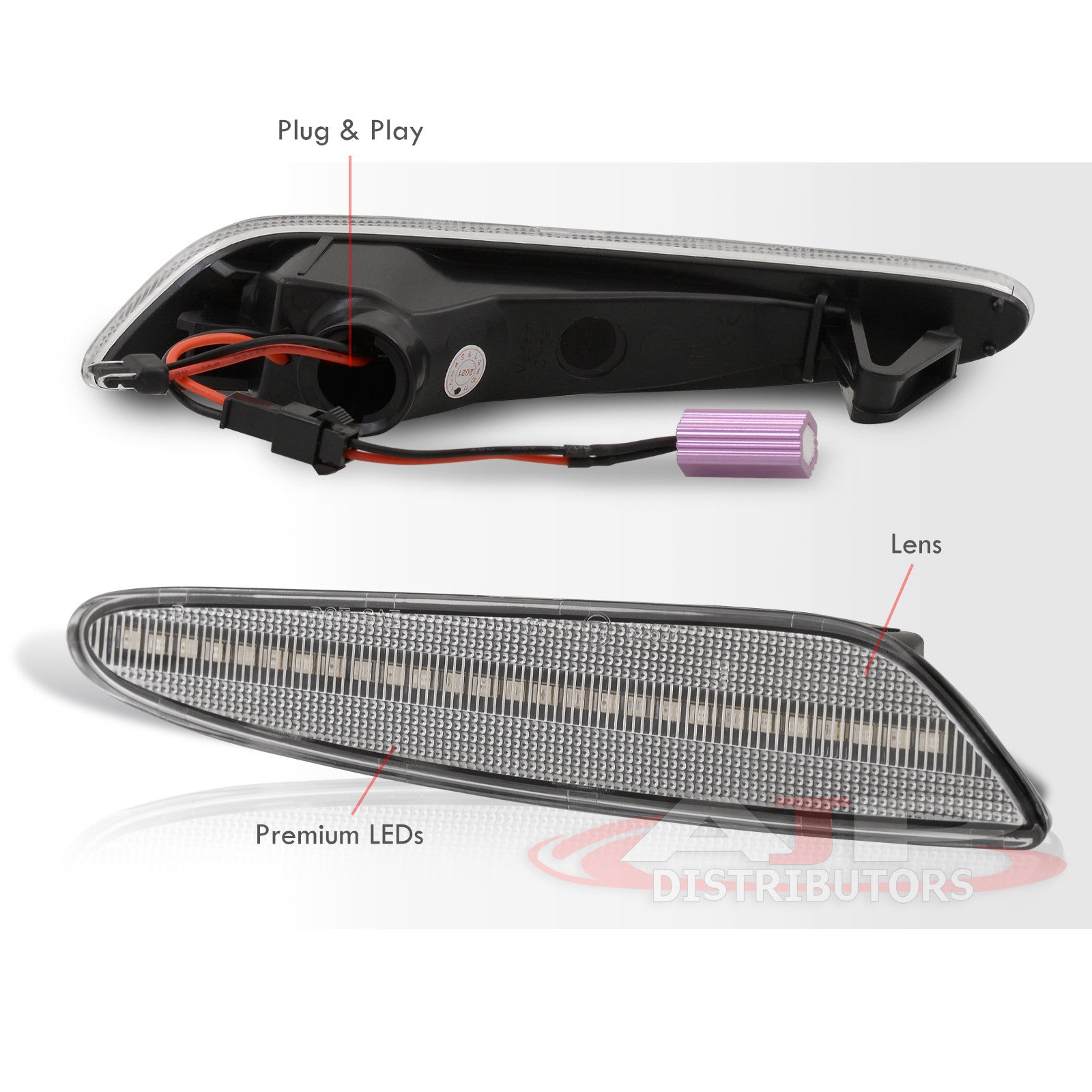 GTinthebox Smoked LED Side Marker Lights For Benz W211 E-Class 03-06 – Amber, Front Bumper, Pair