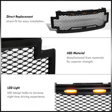 Load image into Gallery viewer, Ford F250 F350 Super Duty 2017-2019 Front Grille Black with Amber LED DRL Running Lights
