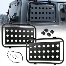 Load image into Gallery viewer, Jeep Wrangler JL 2018-2021 Aluminum Rear Side Window Glass Protector Molle Cover Panels Black
