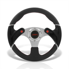 Load image into Gallery viewer, JDM Sport Universal 320mm Dual Button Style Aluminum Steering Wheel Silver Center with Black Handles
