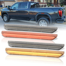 Load image into Gallery viewer, GMC Sierra 2500HD 3500HD 2020-2022 4 Piece Front Amber &amp; Rear Red LED Fender Side Marker Lights Clear Len
