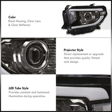 Load image into Gallery viewer, Toyota Tundra 2014-2021 LED DRL Bar Projector Headlights Black Housing Clear Len Clear Reflector (Halogen Models Only)
