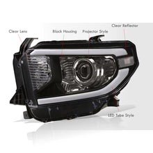 Load image into Gallery viewer, Toyota Tundra 2014-2021 LED DRL Bar Projector Headlights Black Housing Clear Len Clear Reflector (Halogen Models Only)
