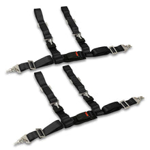 Load image into Gallery viewer, Universal 4 Point 2&quot; Racing Seat Harness Belts Pair Black
