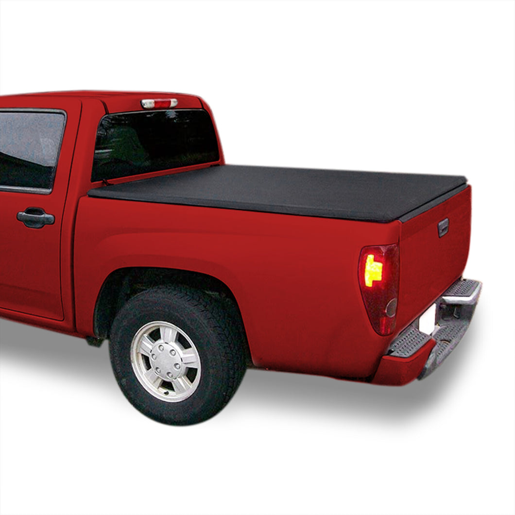 Chevrolet Colorado 5FT 2004-2012 / GMC Canyon 5FT 2004-2012 / Isuzu I-280 2006 / I-290 2007-2008 / I-370 2007-2008 Soft Tri Fold Truck Tonneau Bed Cover (Extra Short Bed 5´)