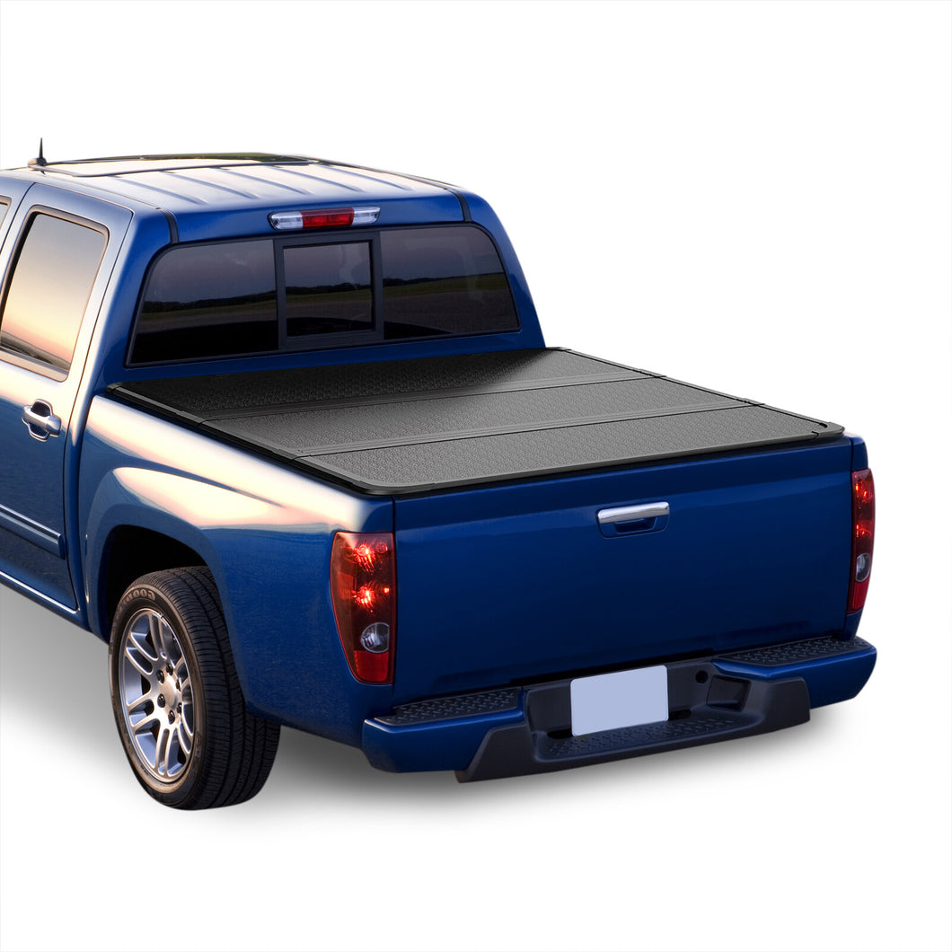 Chevrolet Colorado 5FT 2004-2012 / GMC Canyon 5FT 2004-2012 / Isuzu I-280 2006 / I-290 2007-2008 / I-370 2007-2008 Hard Tri Fold Truck Tonneau Bed Cover (Extra Short Bed 5´)