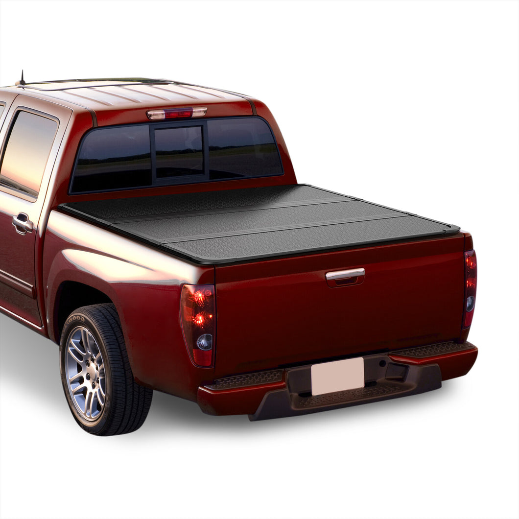 Chevrolet Colorado 6FT 2004-2012 / GMC Canyon 6FT 2004-2012 / Isuzu I-280 2006 / I-290 2007-2008 / I-370 2007-2008 Hard Tri Fold Truck Tonneau Bed Cover (Standard Short Bed 6´)