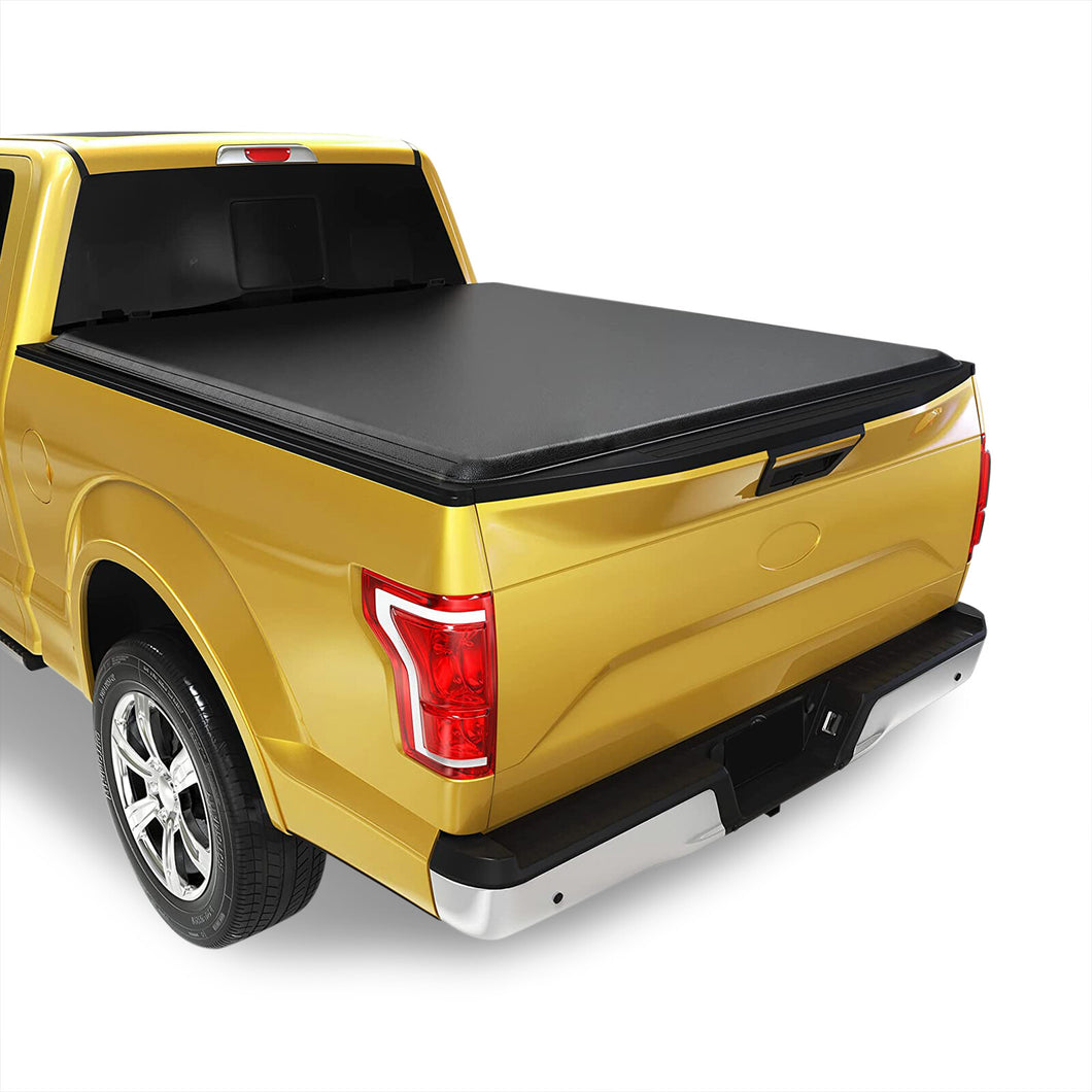 Ford F150 6.5FT 2015-2022 Soft 4 Fold Truck Tonneau Bed Cover (Standard Short Bed 6´5