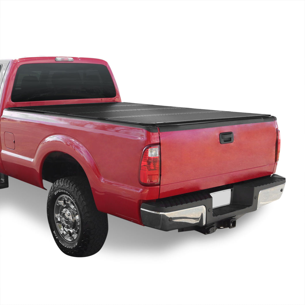 Ford F250 F350 F450 F550 Super Duty 8FT 1999-2016 Hard 4 Fold Truck Tonneau Bed Cover (Long Bed 8´)