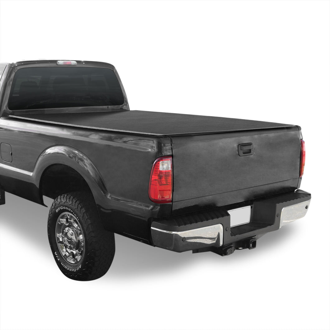 Ford F250 F350 F450 F550 Super Duty 8FT 1999-2016 Soft 4 Fold Truck Tonneau Bed Cover (Long Bed 8´)