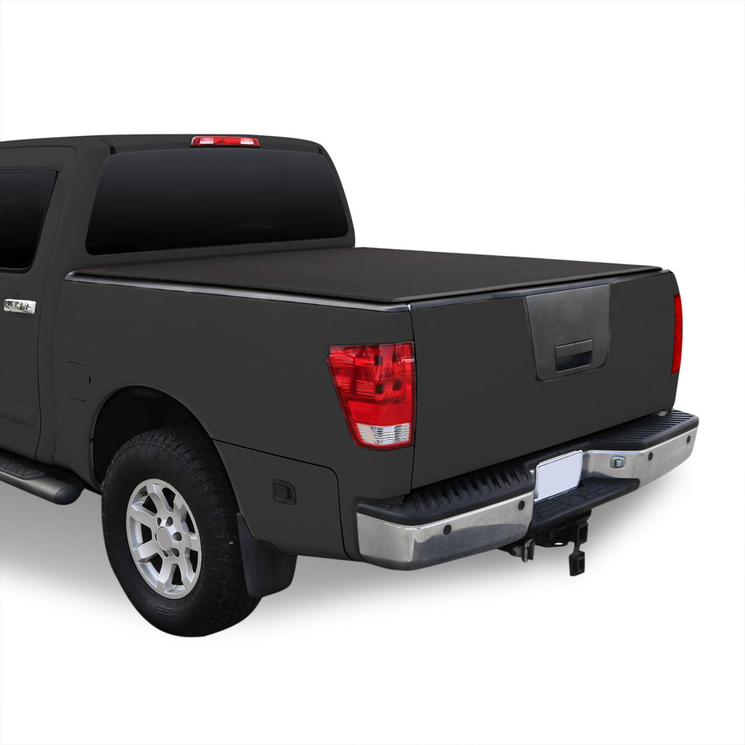 Nissan Titan 6.5FT 2004-2015 Soft 4 Fold Truck Tonneau Bed Cover (Standard Short Bed 6´5