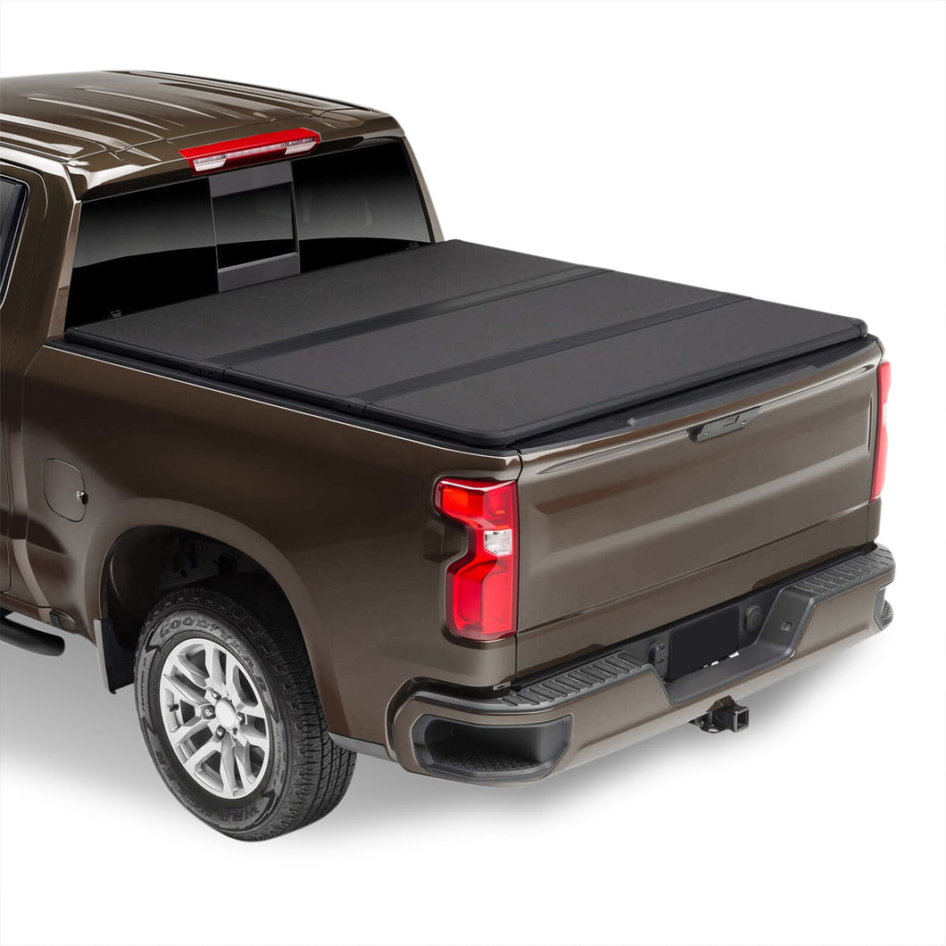 Chevrolet Silverado 1500 5.8FT 2019-2022 / GMC Sierra 1500 5.8FT 2019-2022 Hard Tri Fold Truck Tonneau Bed Cover (Extra Short Bed 5´8