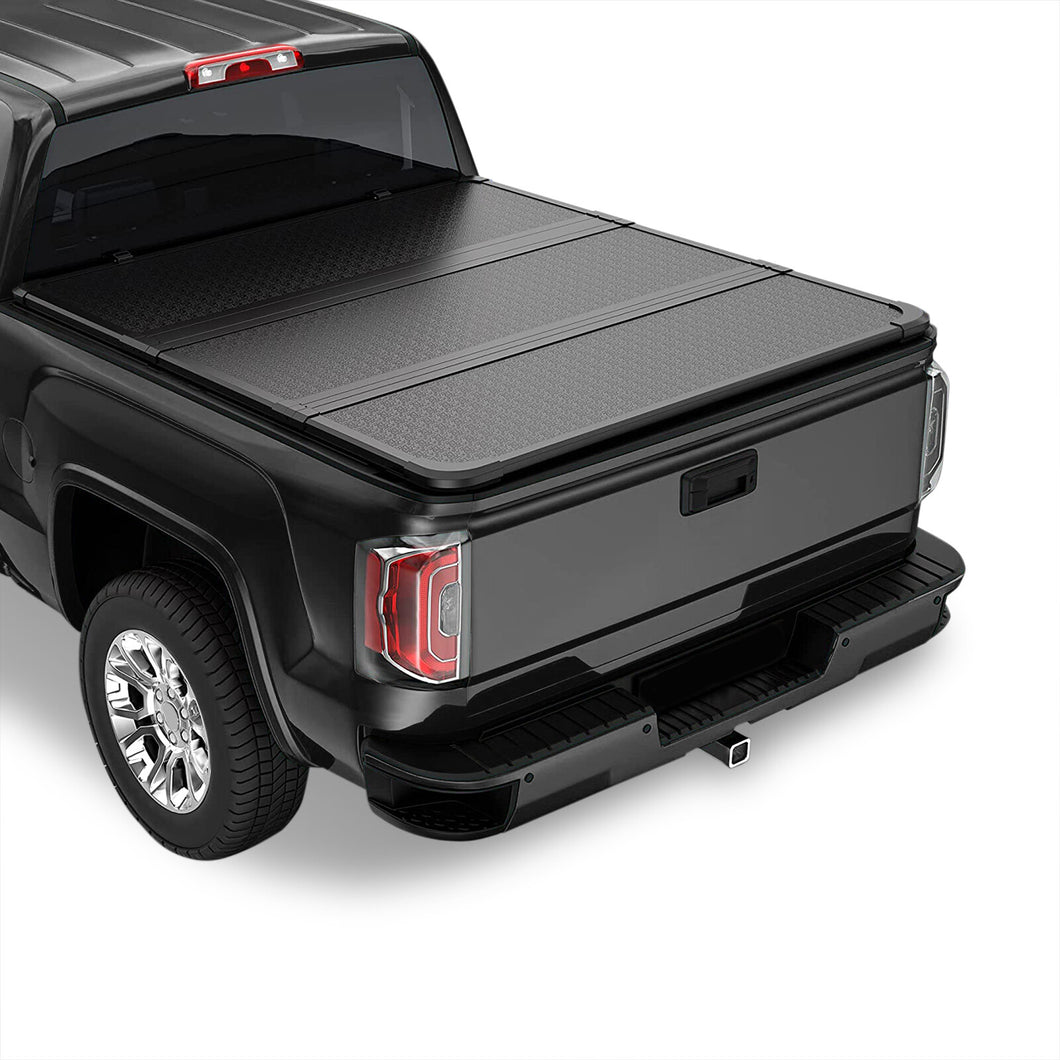 Chevrolet Silverado 1500 2014-2018 / 1500 LD 2019 / 2500 3500 HD 2015-2019 / GMC Sierra 1500 2014-2018 / Limited 2019 / 2500 3500 HD 2015-2019 6.5FT 6.6FT Hard Tri Fold Truck Tonneau Bed Cover (Standard Short Bed 6´55