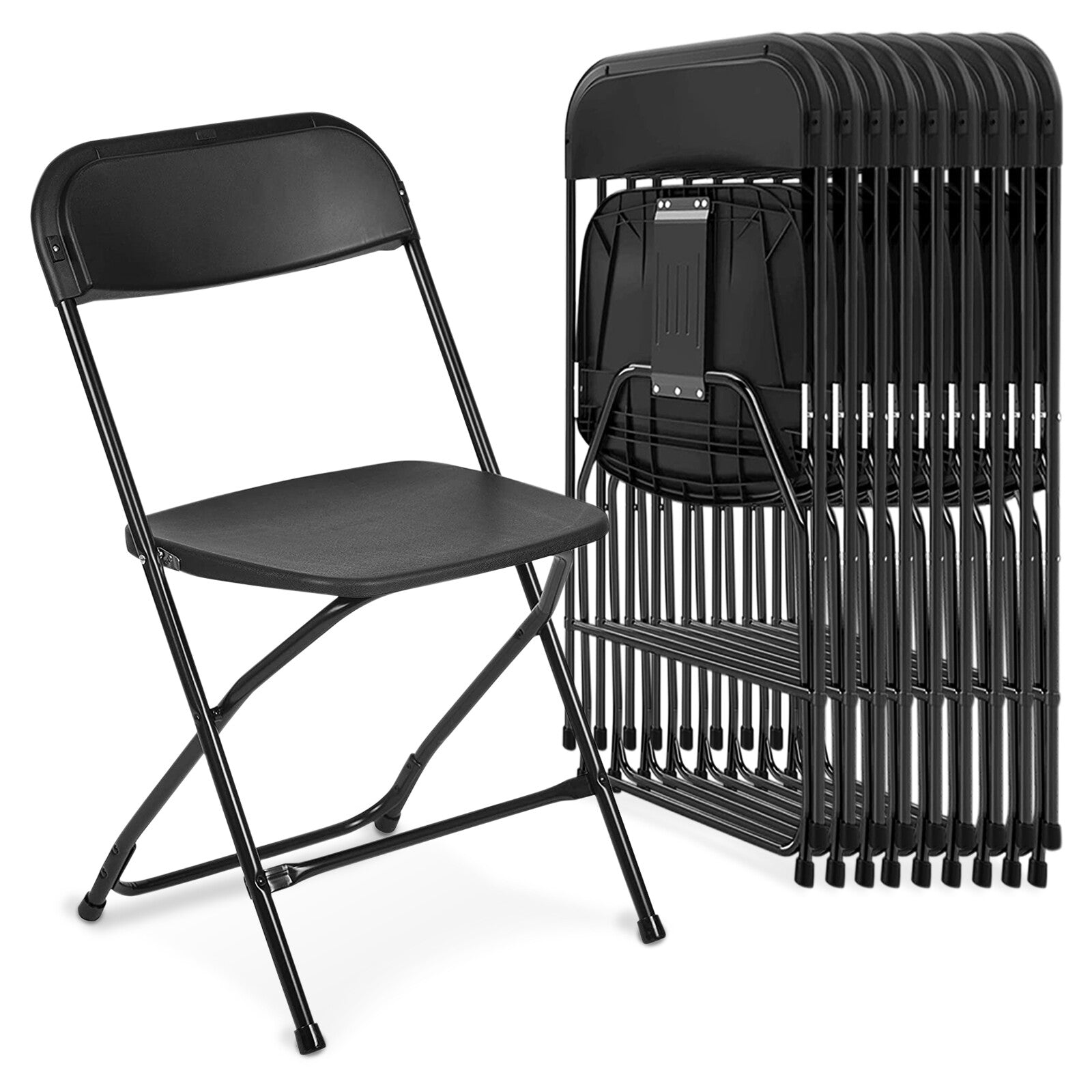 Folding Stackable (10 Pack) Commercial Plastic Folding Stackable Chairs Seats -Event Wed ...