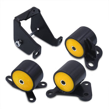Load image into Gallery viewer, Honda Civic 1996-2000 D to B Series Conversion Engine Motor Mount Black with Yellow Polyurethane Bushings
