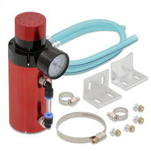 Load image into Gallery viewer, Universal 350ML Cylinder Oil Catch Can Tank 7.0&quot;x2.5&quot;x2.5&quot; + Breather Filter + Gauge Red
