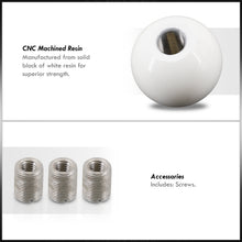 Load image into Gallery viewer, Universal 6 Speed M8 M10 M12 Fuckin' Fast Ball Shift Knob White with Black Lettering (Bottom Right Reverse)
